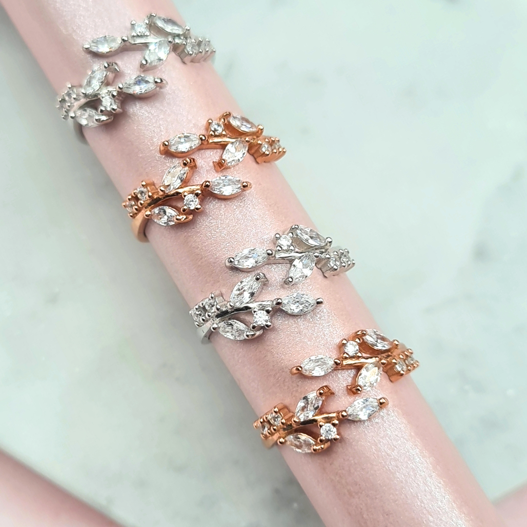 Adjustable Leaf Ring in Sterling Silver by Vianne Jewellery