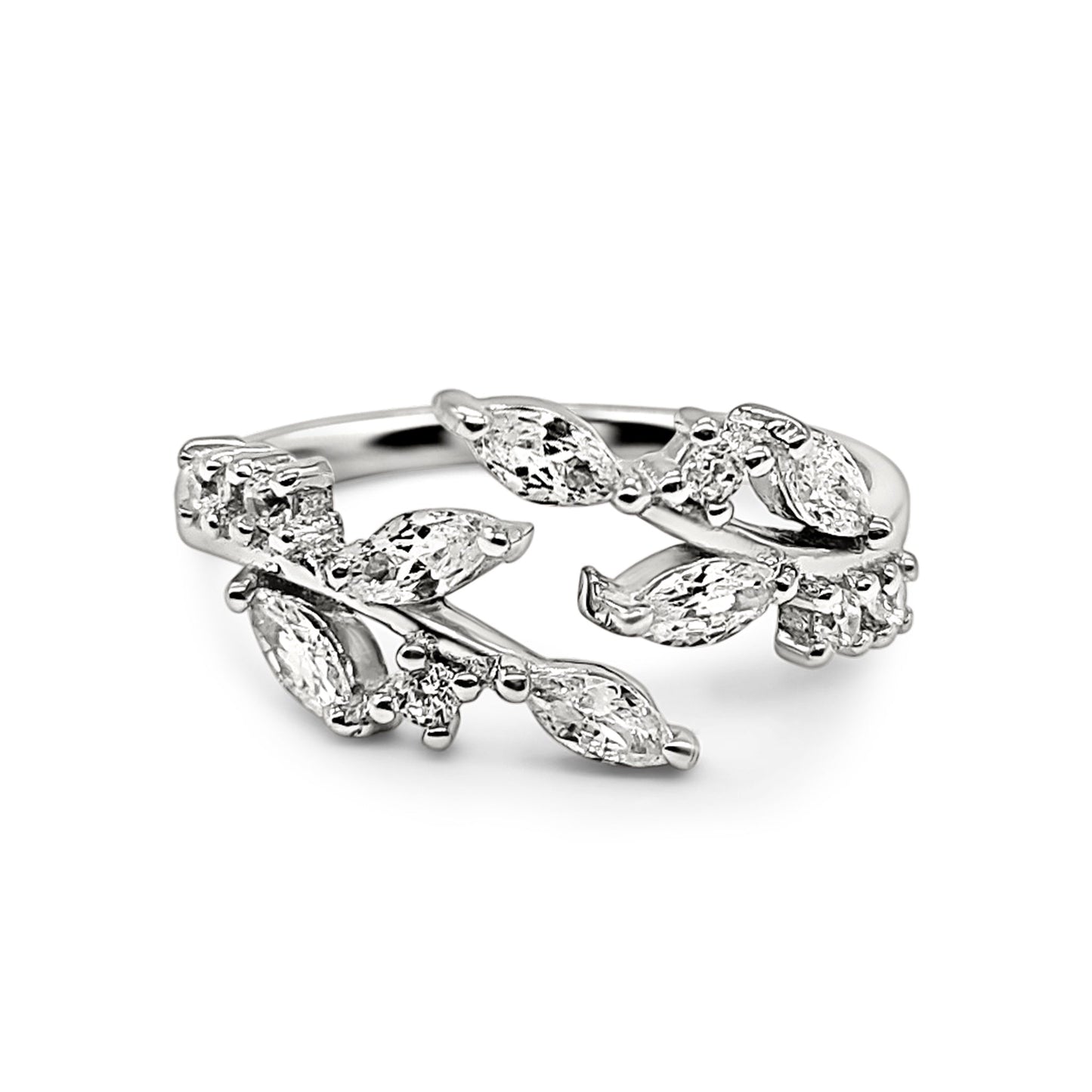 Adjustable Leaf Ring in Sterling Silver by Vianne Jewellery