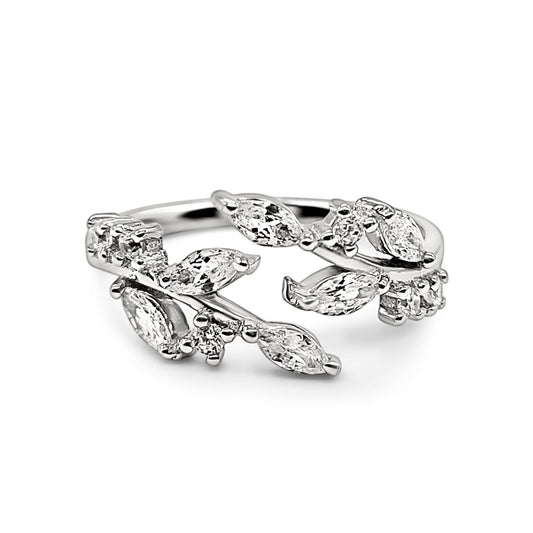 Adjustable Leaf Ring in Sterling Silver by Vianne Jewellery