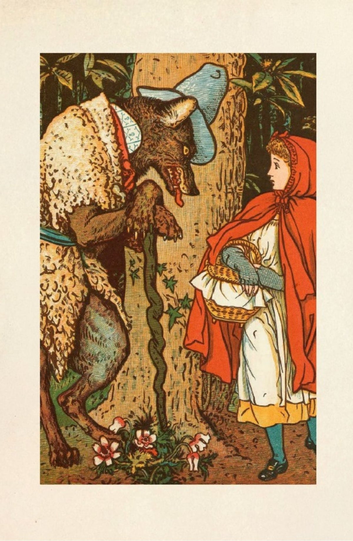 Little Red Riding Hood Wordsworth Pocket Fairytales book showing a colourful full-page story illustration