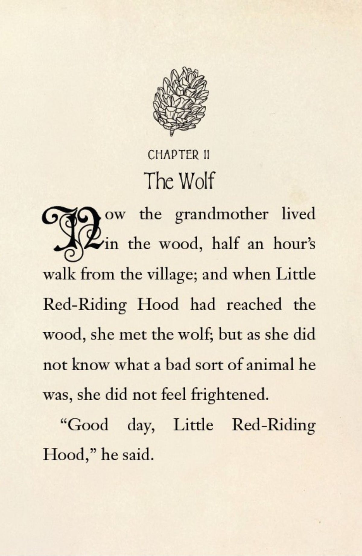 Little Red Riding Hood Wordsworth Pocket Fairytales hardback showing an interior story page with decorative typography