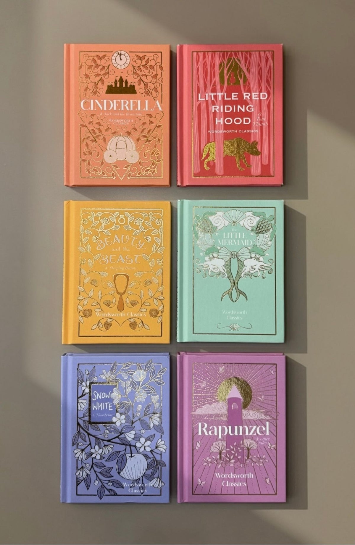 Wordsworth Pocket Fairytales six-book collection featuring colourful illustrated covers displayed together