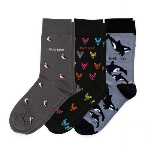 Bare Kind Midnight Classic 3 Bamboo Sock Set