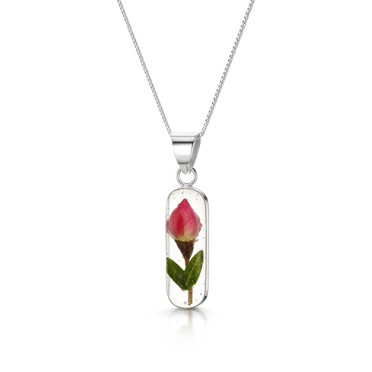 Miniature Rose 'Leela' Oval pendant Necklace by Shrieking Violet