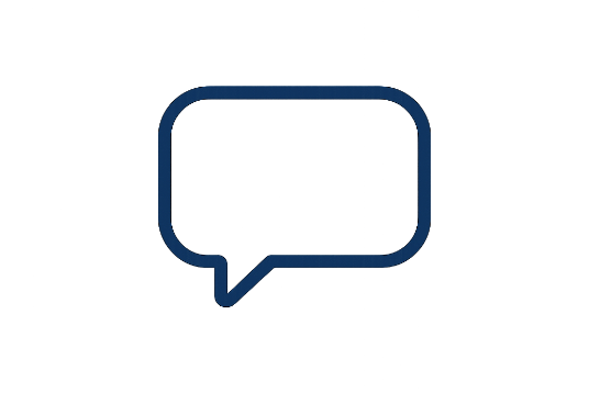 Navy Blue outline speech bubble icon