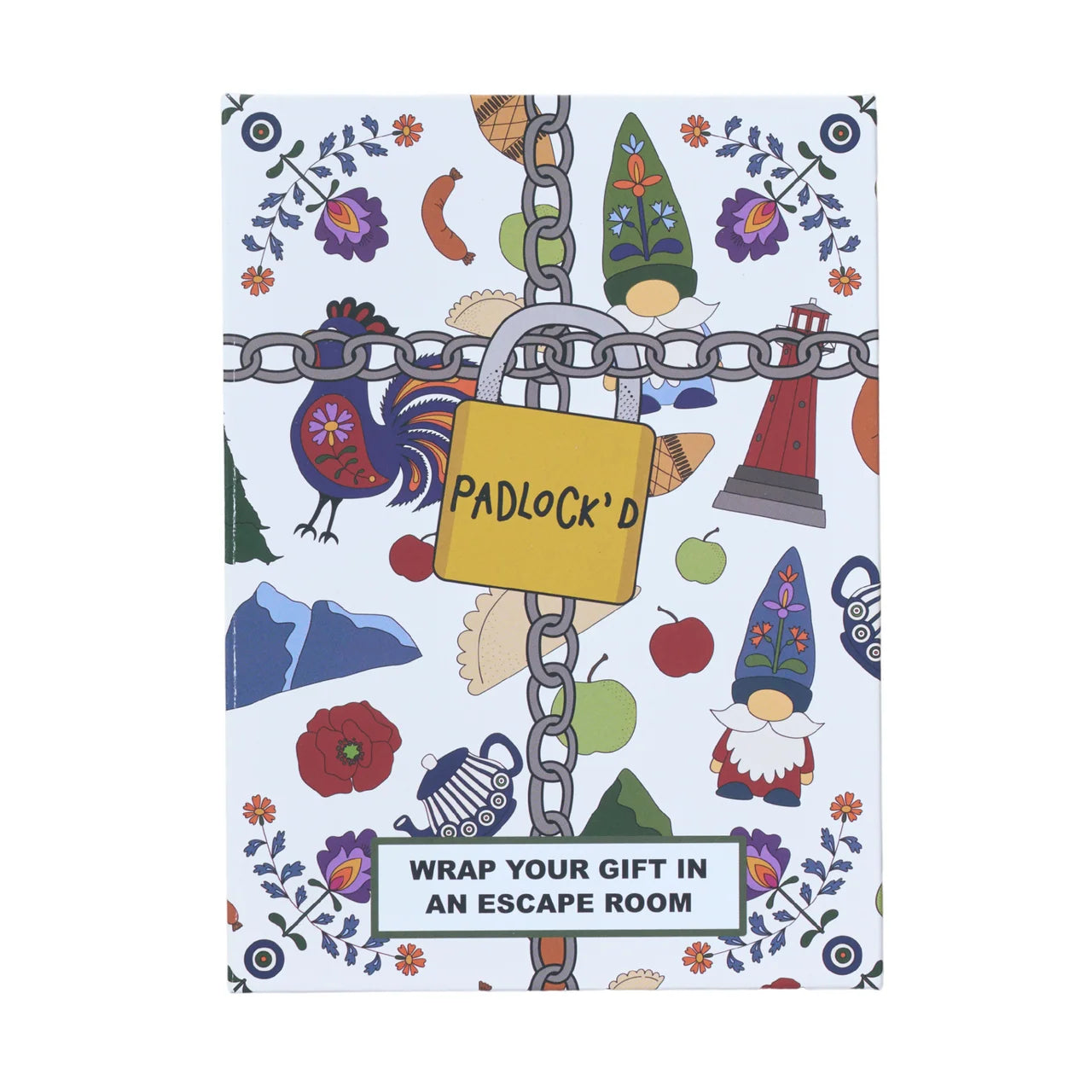 Padlock'd Poland escape room gift game illustrated packaging