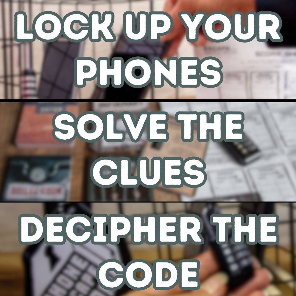 Phone Escape Room Puzzle Game showing how to solve the clues and decipher the four-digit code