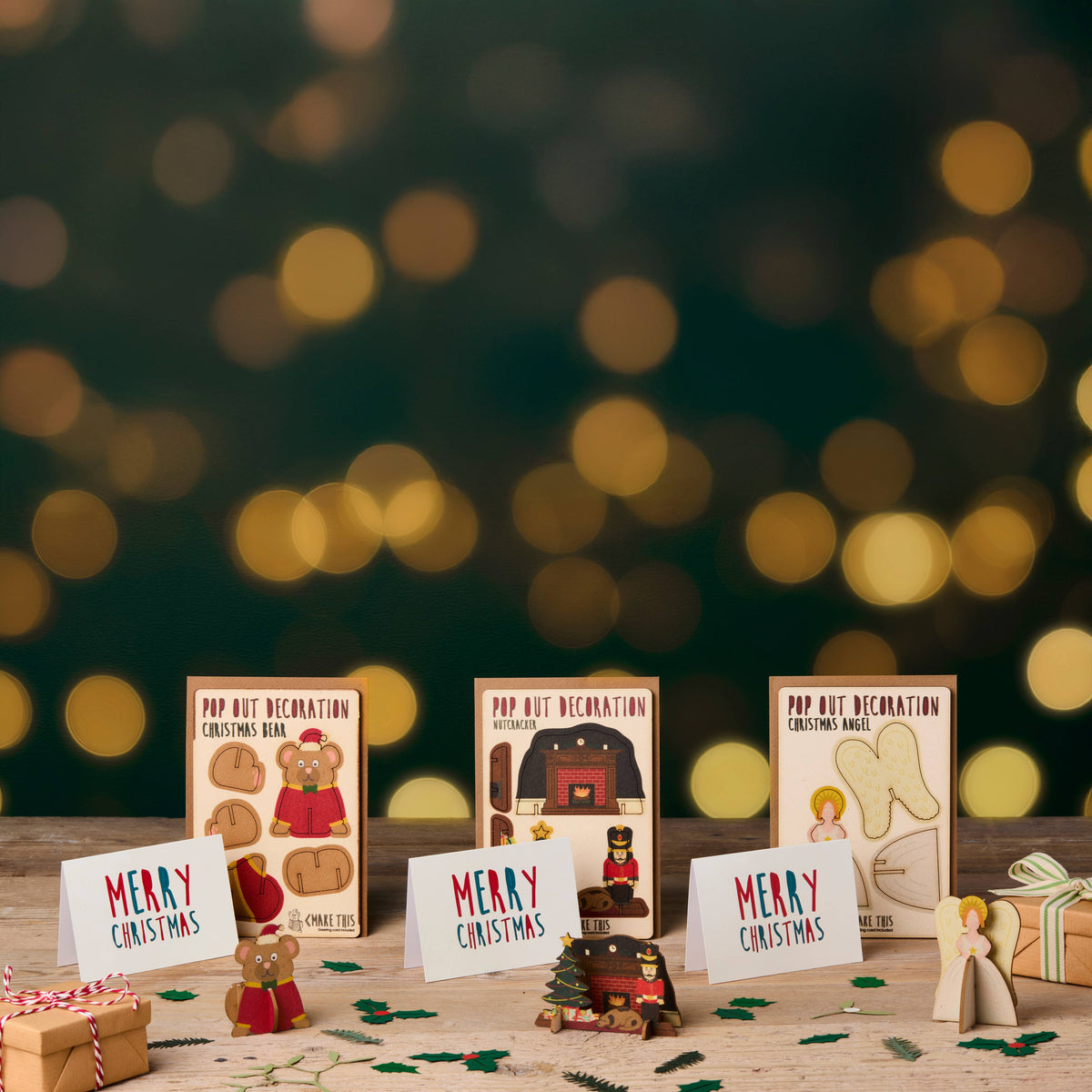 Pop Out Nutcracker Christmas Card displayed with festive pop-out card designs in a Christmas setting