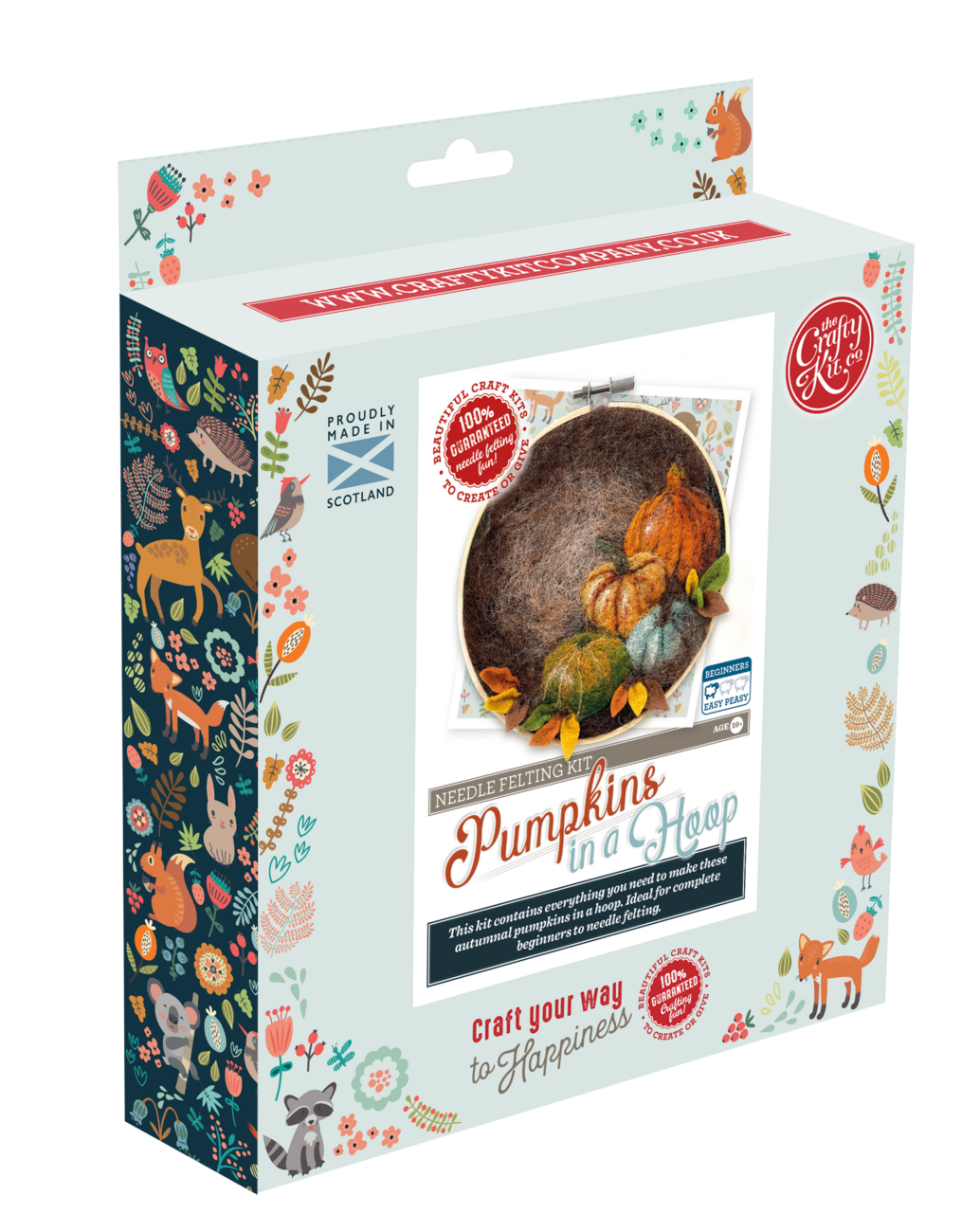 Paint with Wool Pumpkin Needle Felting Kit presented in The Crafty Kit Company packaging