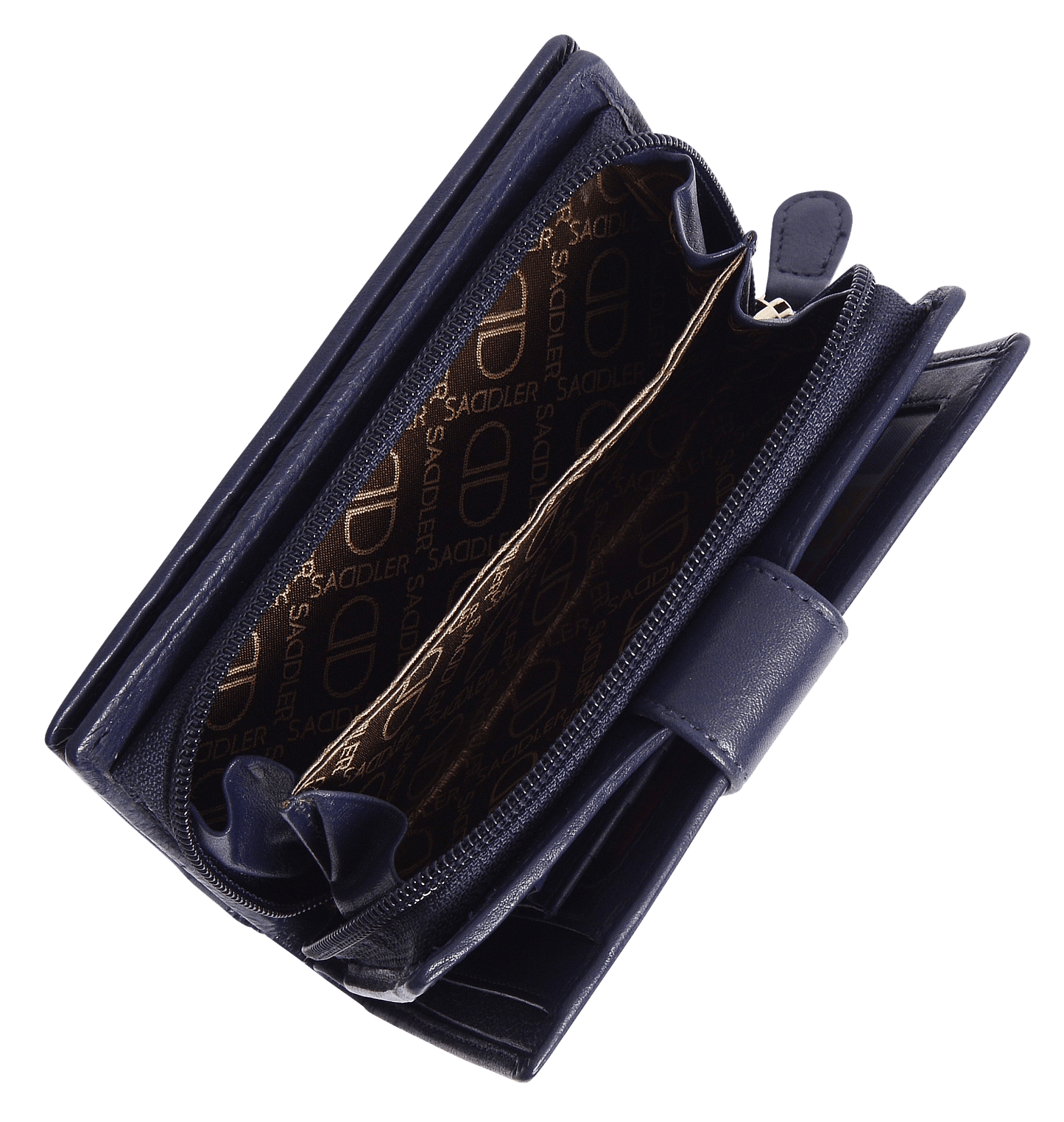 SADDLER GEORGIE Leather Double-Sided Purse - 13 Card Slots, Generous Space for Notes and Coins - RFID Protected