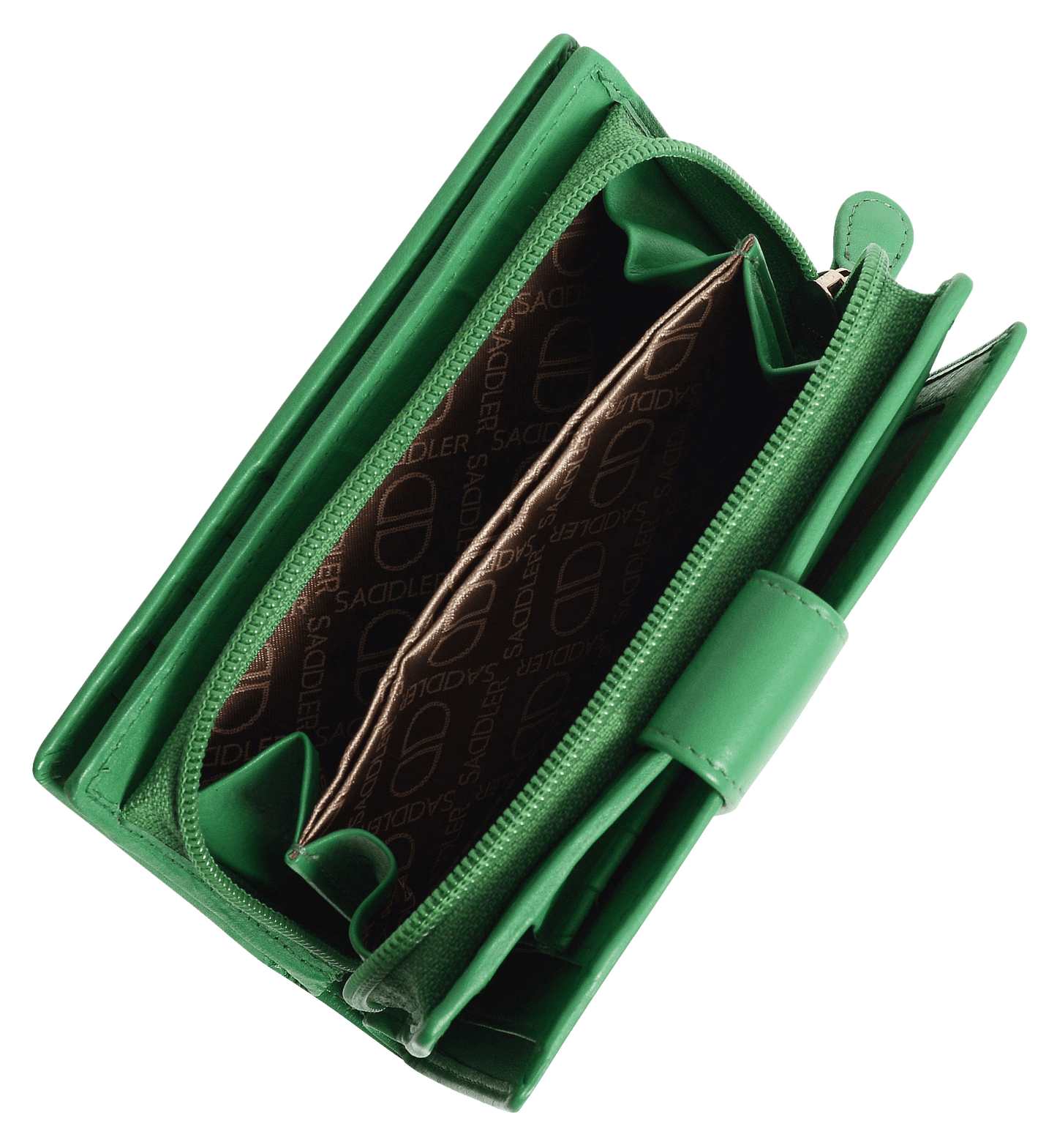 SADDLER GEORGIE Leather Double-Sided Purse - 13 Card Slots, Generous Space for Notes and Coins - RFID Protected