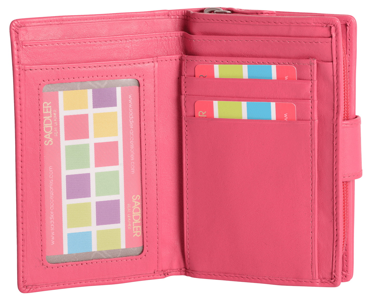 SADDLER GEORGIE Leather Double-Sided Purse - 13 Card Slots, Generous Space for Notes and Coins - RFID Protected