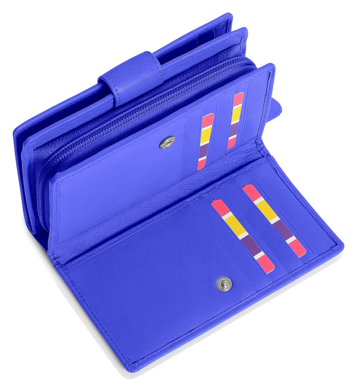 SADDLER GEORGIE Leather Double-Sided Purse - 13 Card Slots, Generous Space for Notes and Coins - RFID Protected