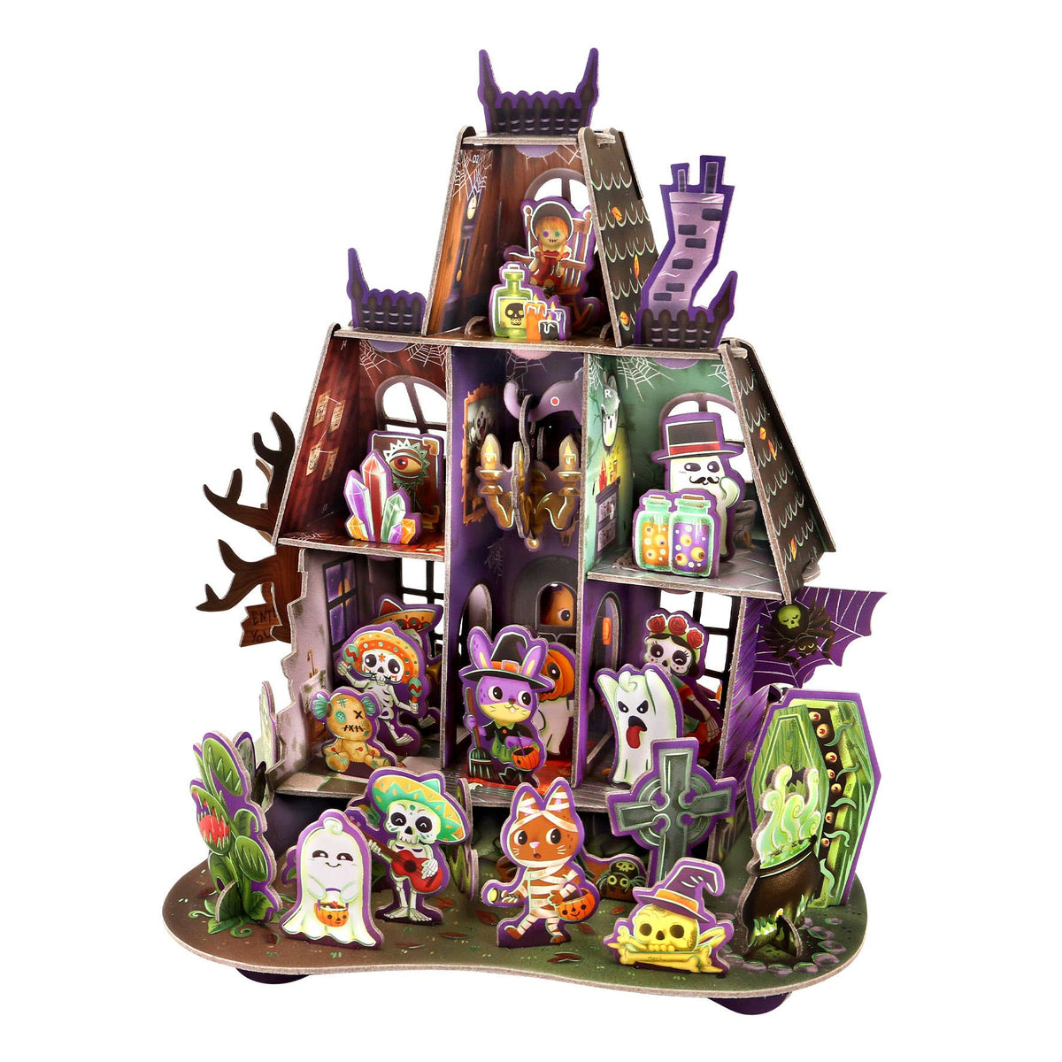 Santoro London Halloween House Pop and Build side view showing the layered 3D design