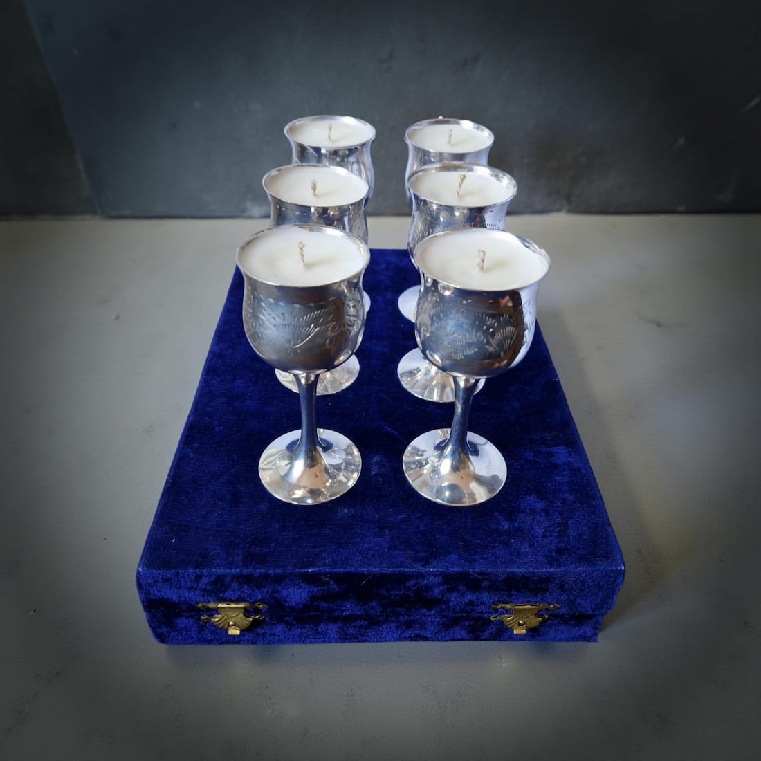 Ralph's Orchard Small Goblets in Velvet Box Candles