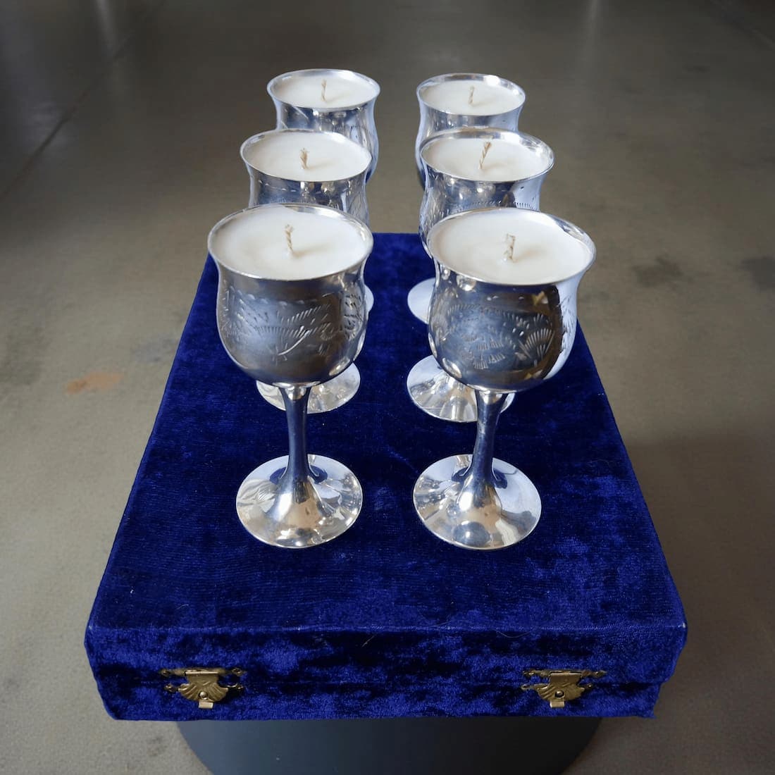 Ralph's Orchard Small Goblets in Velvet Box Candles