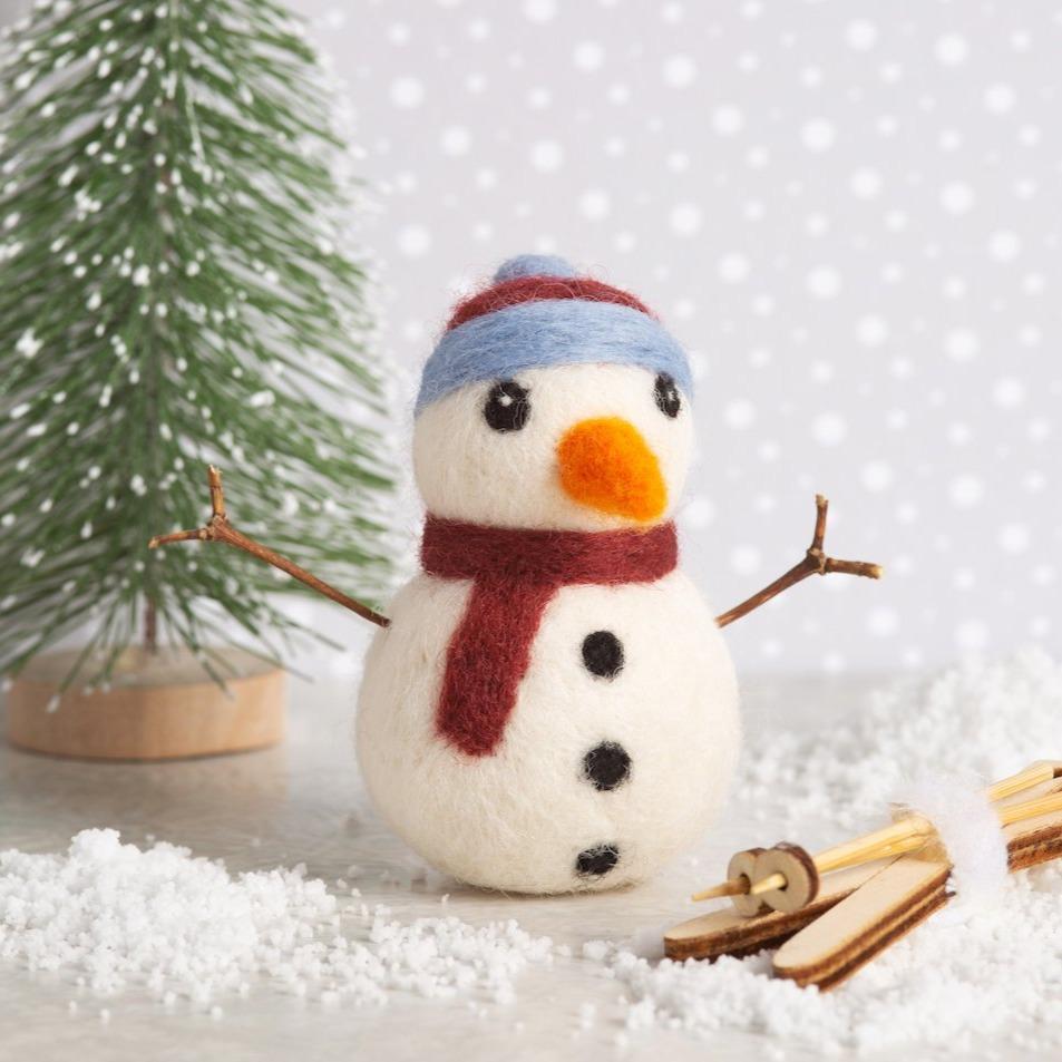 Snowman Christmas Needle Felting Kit for Beginners