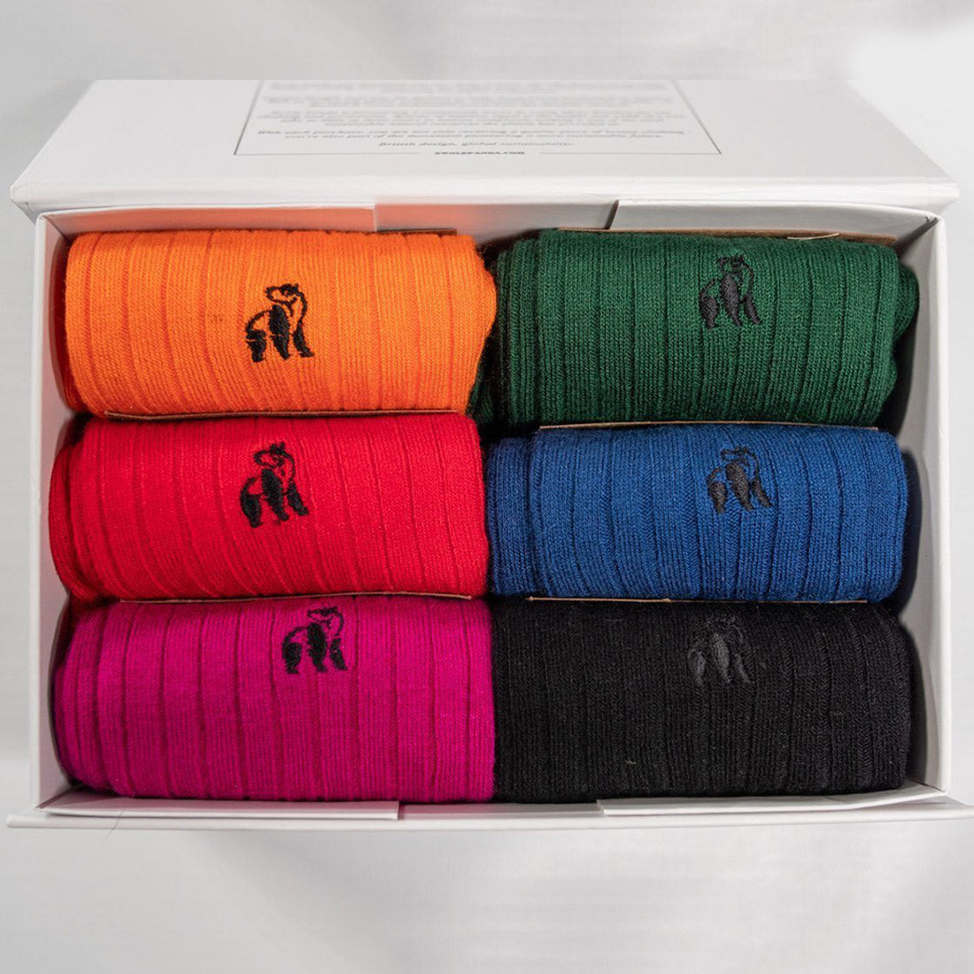 Superior Style Sock Box - 6 Pairs of Bamboo Socks (His) by Swole Panda