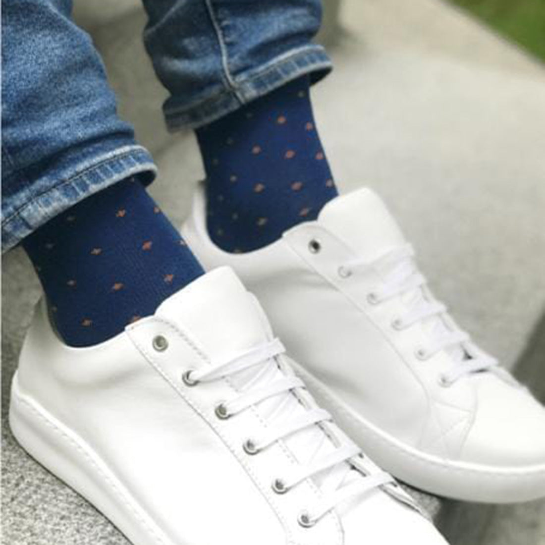 Spotted Orange Bamboo Socks by Swole Panda