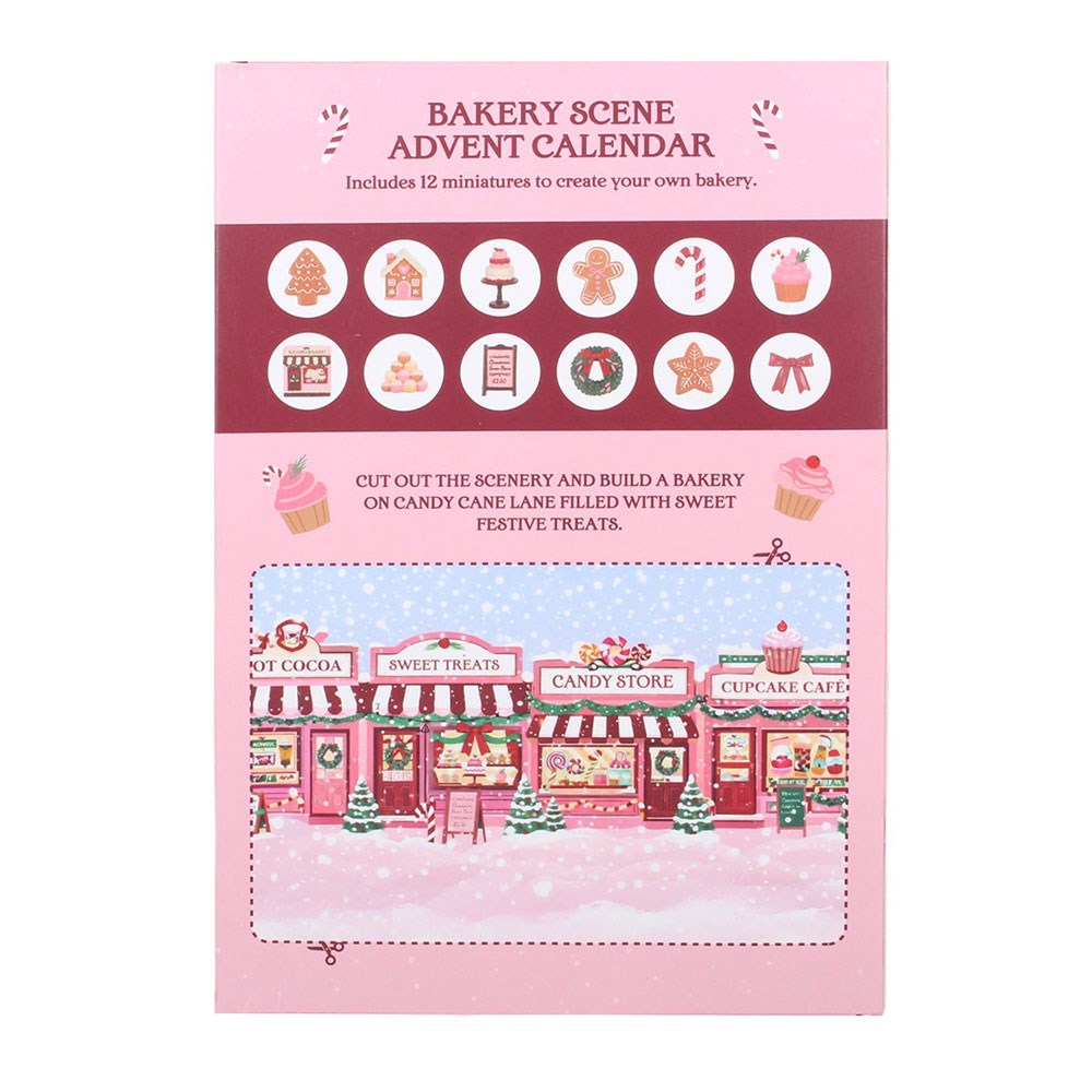 12-Day Sugarplum Bakery advent calendar showing the reverse of the Christmas presentation box