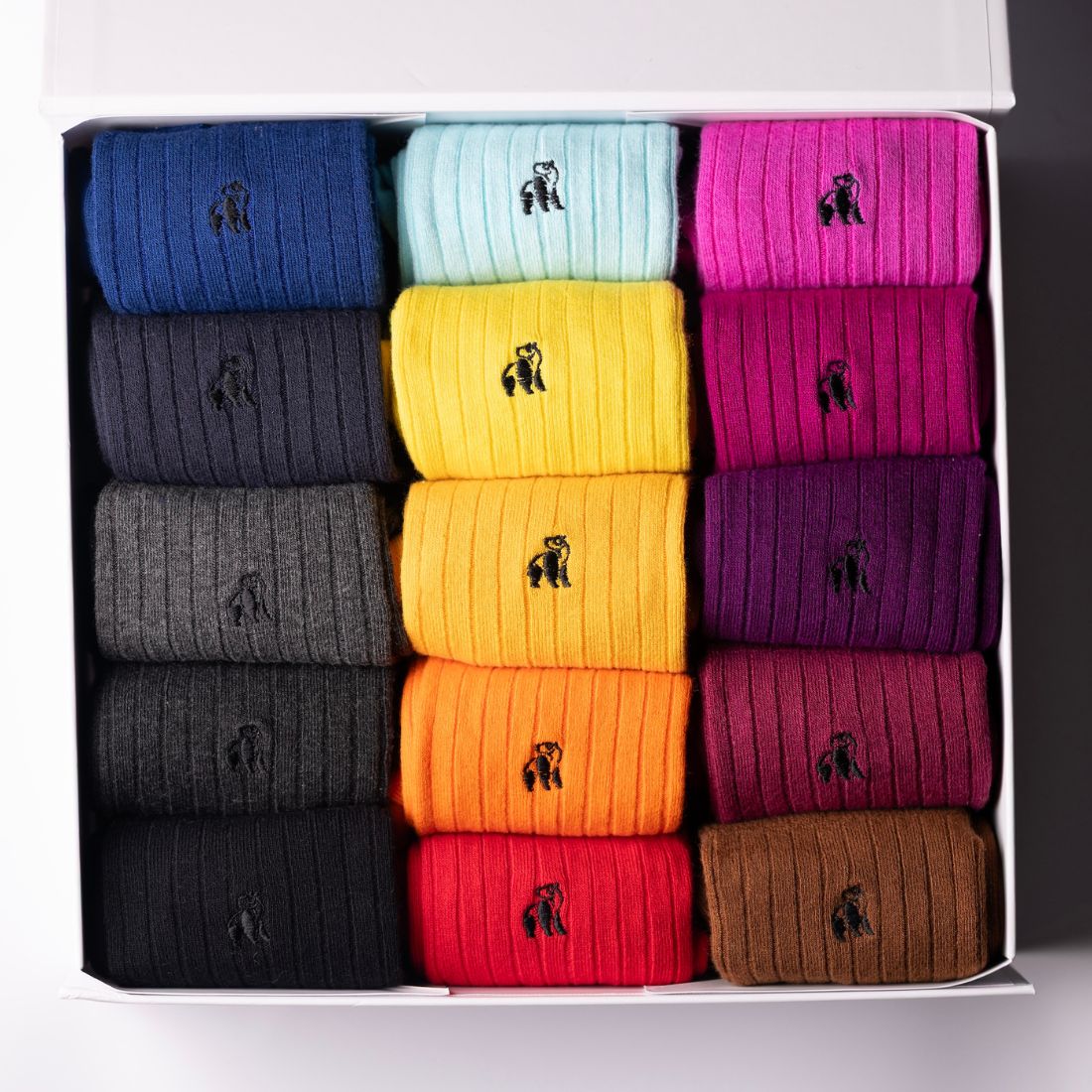 Swole Panda Ultimate Style Sock Box with 15 pairs of colourful bamboo socks