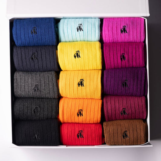 Swole Panda Ultimate Style Sock Box with 15 pairs of colourful bamboo socks