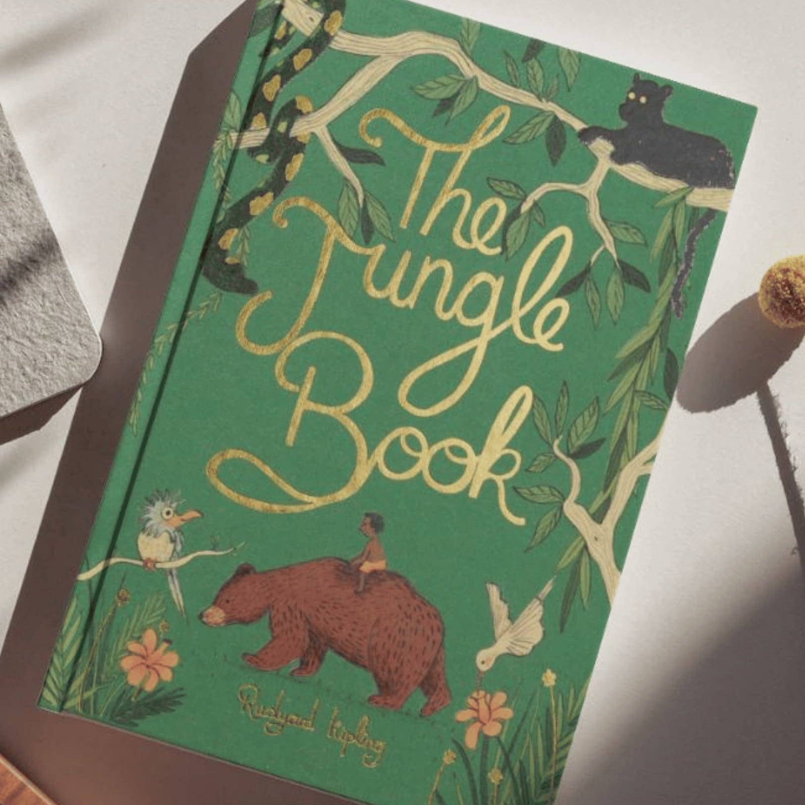 The Jungle Book by Rudyard Kipling Limited Collector's Edition with illustrated green cover and gold foil detailing