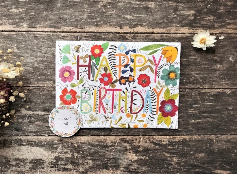 Plantable Seed Paper Birthday Card, Blank Inside (COL HB)
