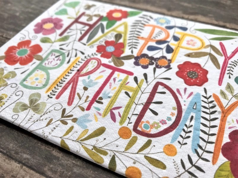 Plantable Seed Paper Birthday Card, Blank Inside (COL HB)
