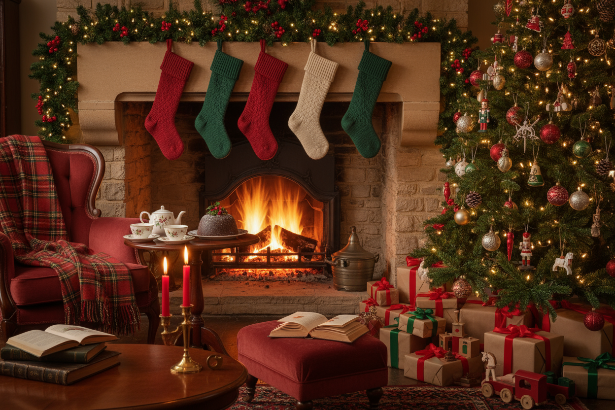 traditional christmas cosy home and gifts