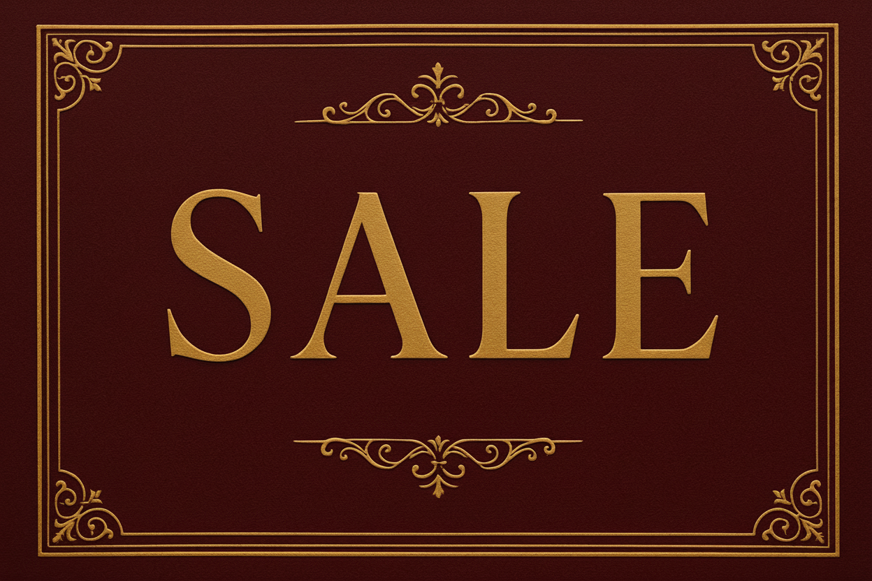 Traditional classy sale sign