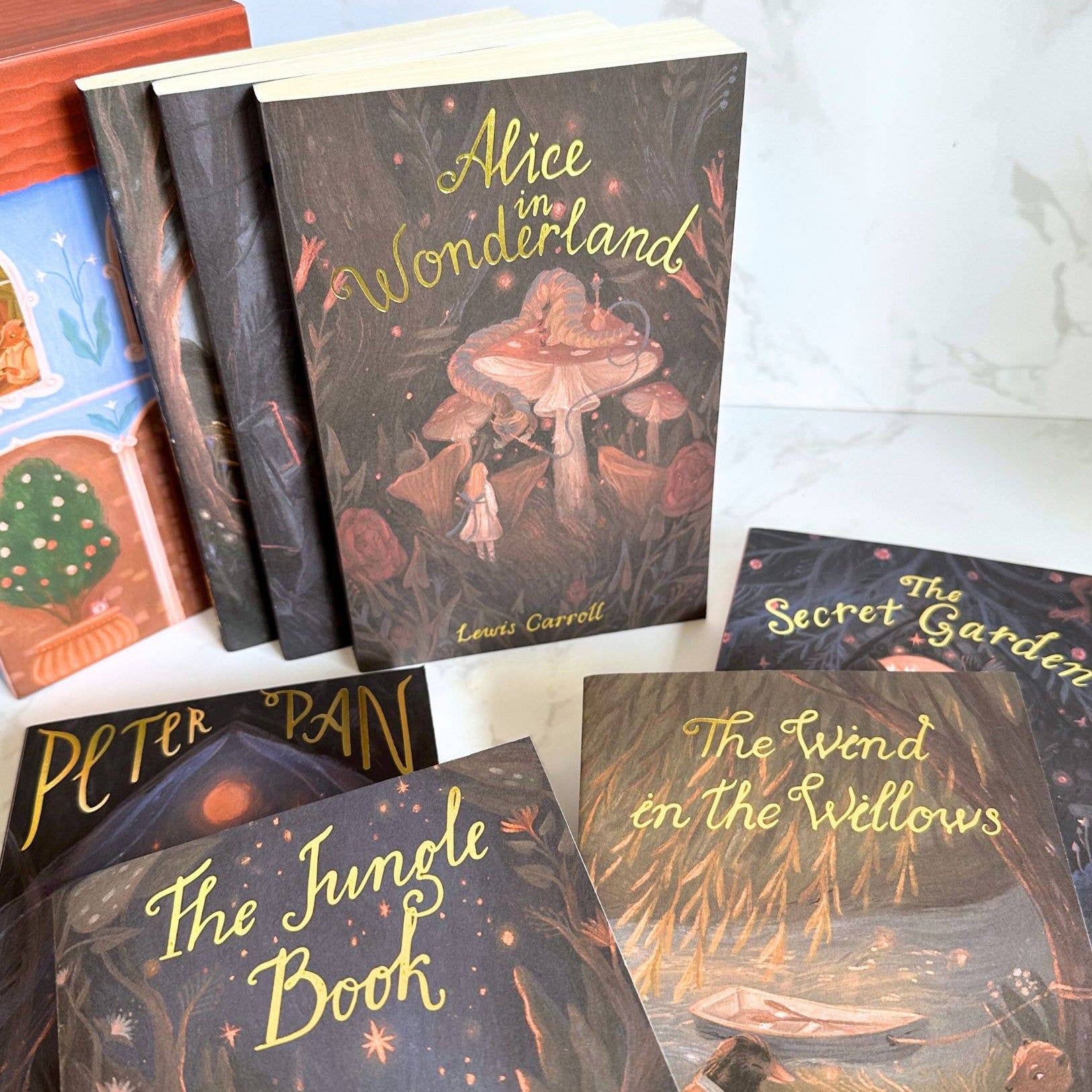 Seven classic books included in The Ultimate Children's Collection by Wordsworth Editions displayed together