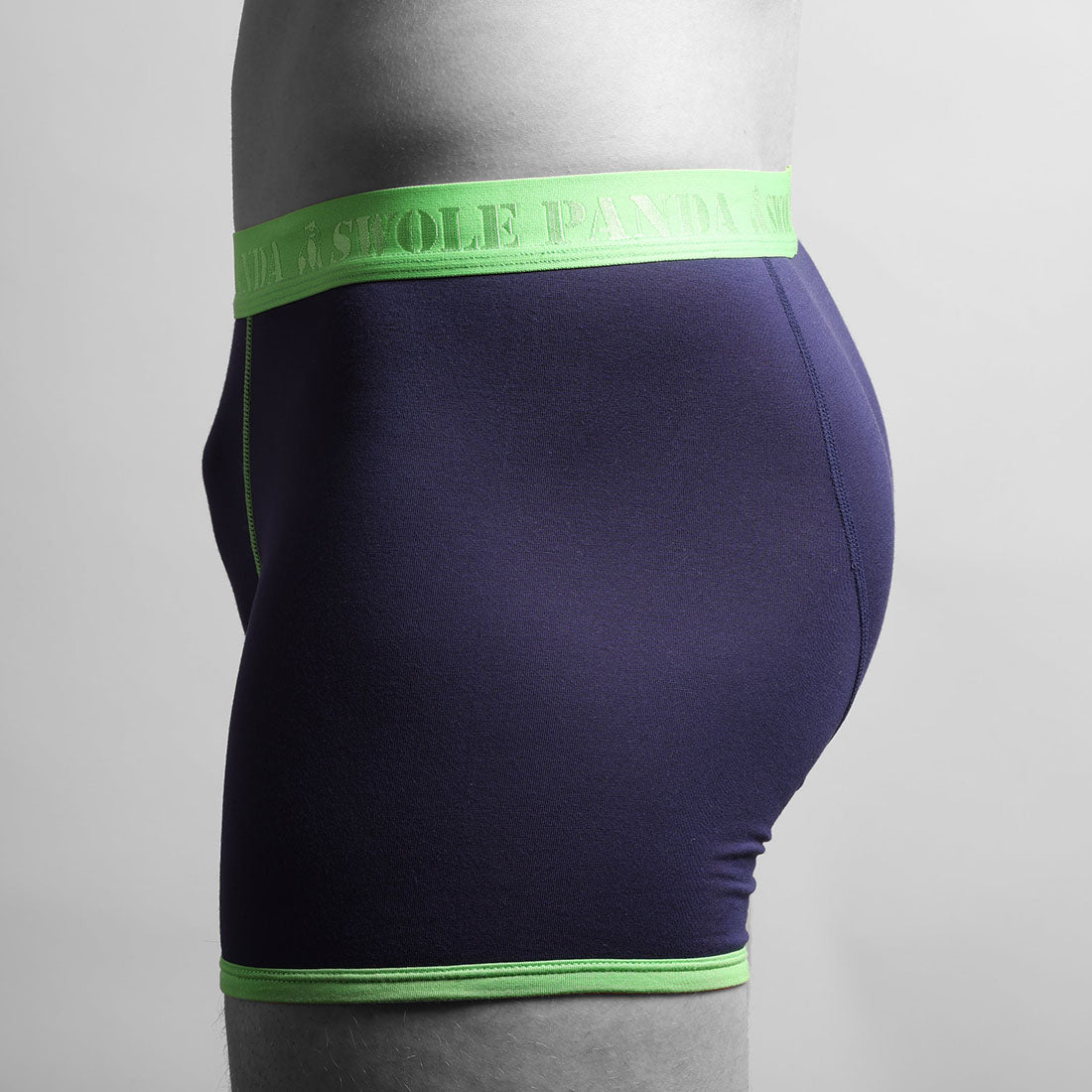Bamboo Boxers - Navy / Green Band by Swole Panda