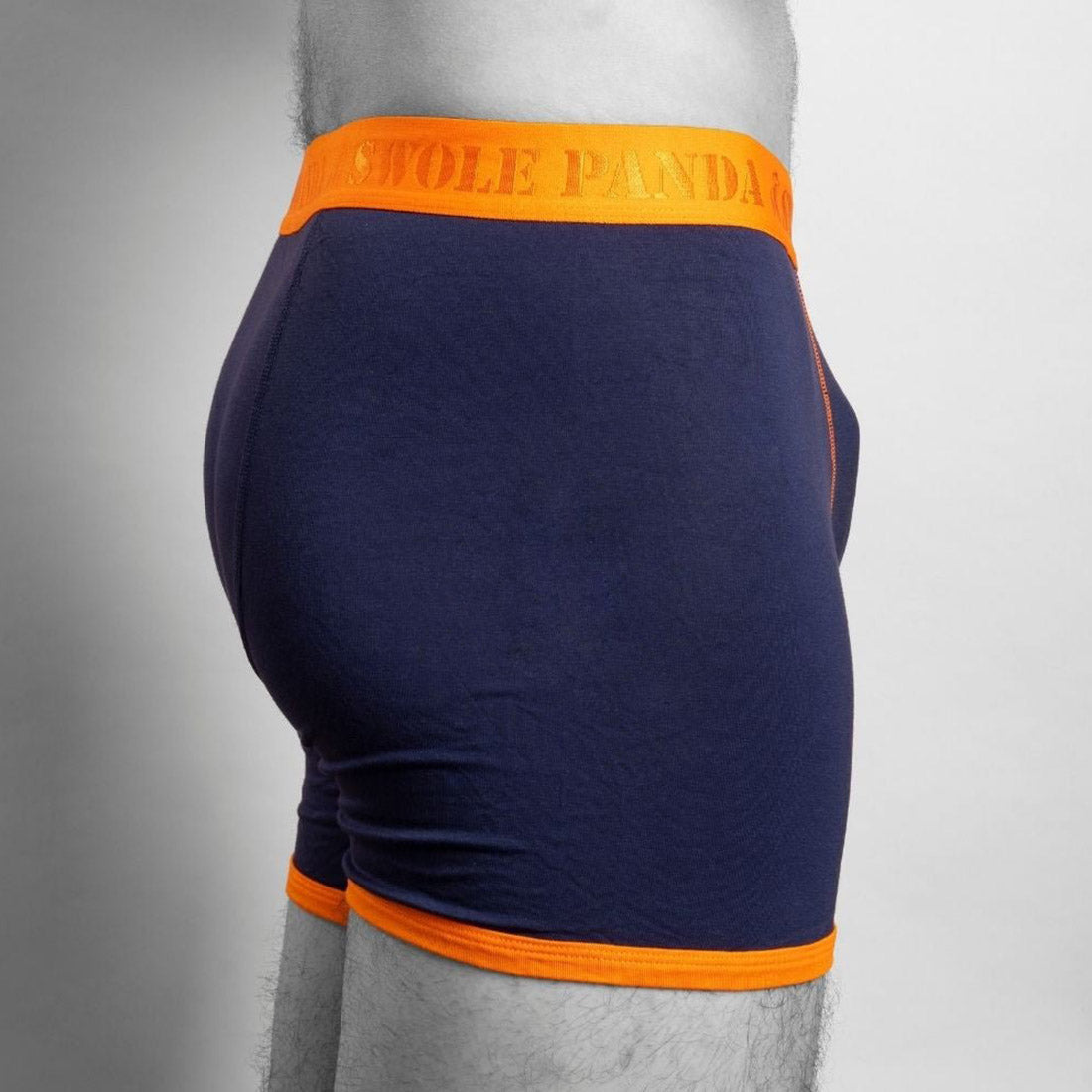 Bamboo Boxers - Navy / Orange Band by Swole Panda