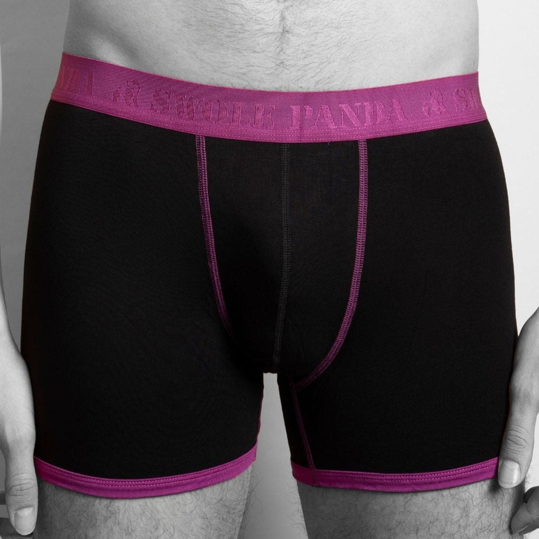 Bamboo Boxers - Navy / Purple Band by Swole Panda