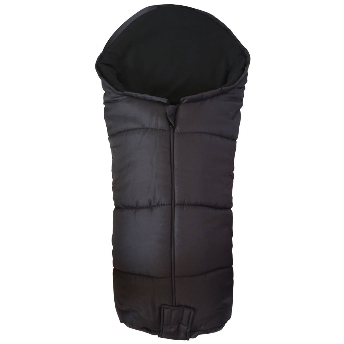 Black footmuff on a white background