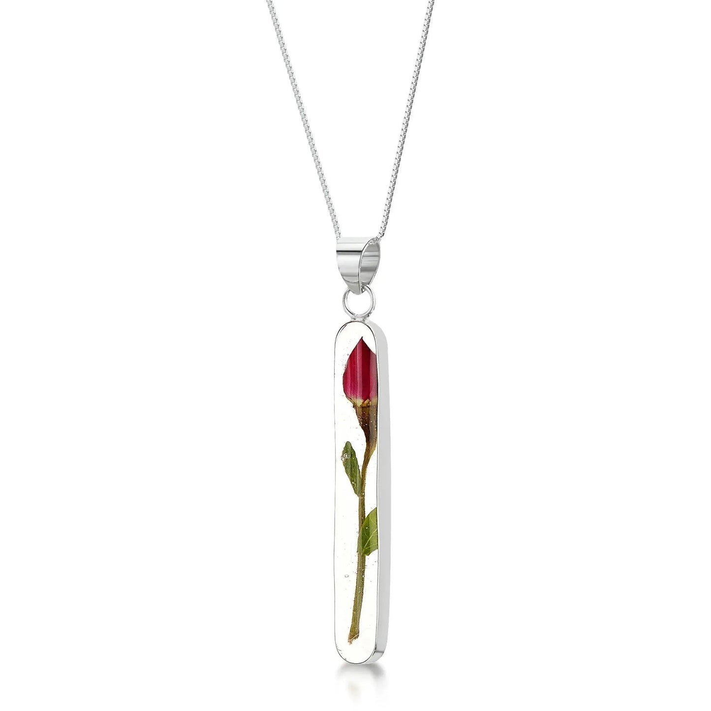 Miniature Stirling Silver Rose Necklace by Shrieking Violet