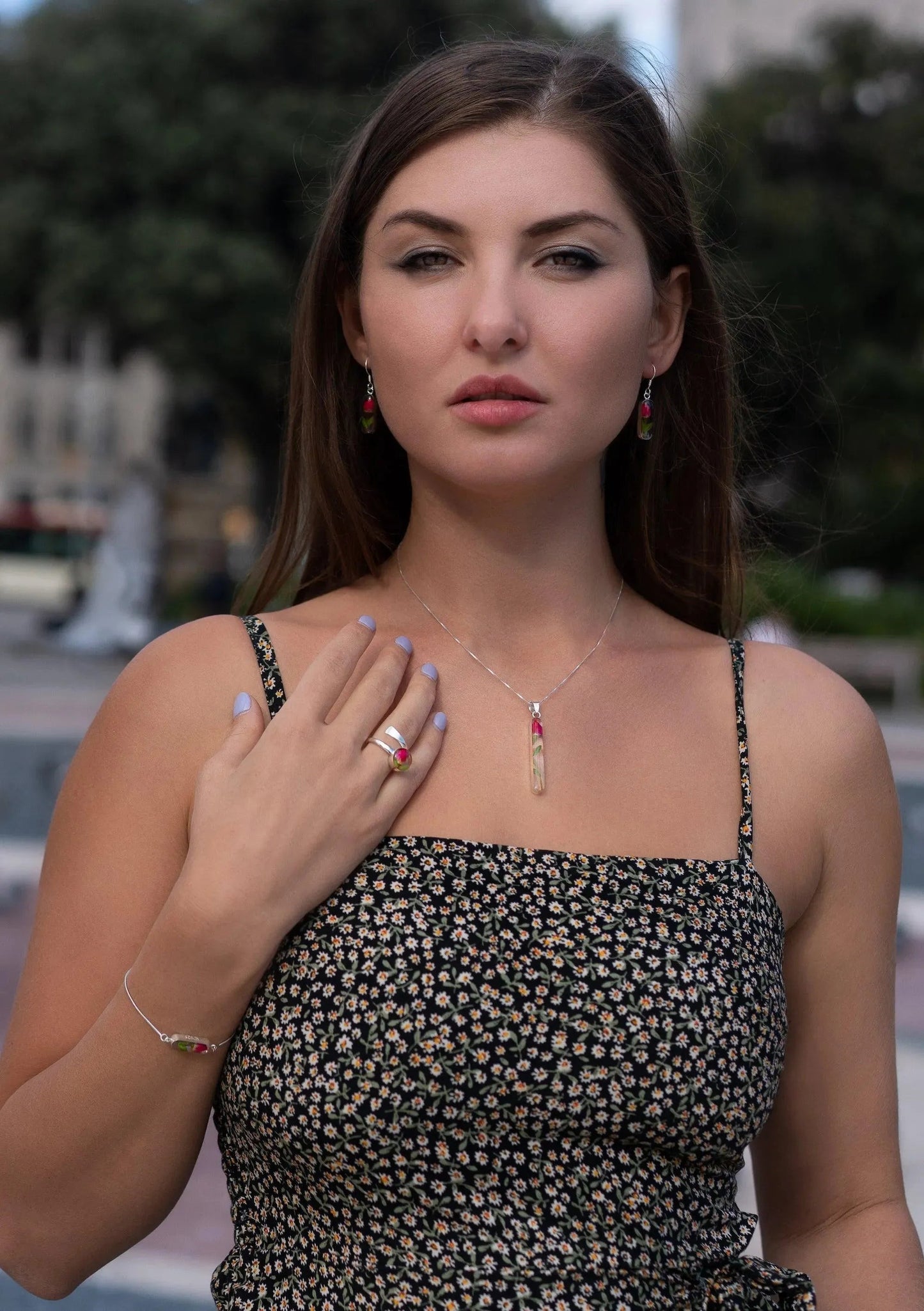 Miniature Stirling Silver Rose Necklace by Shrieking Violet