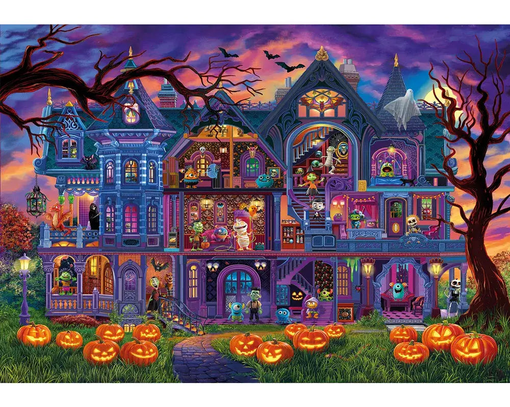 Wentworth Spooky Season 80 piece wooden Halloween jigsaw puzzle with colourful pumpkins and atmospheric nighttime artwork