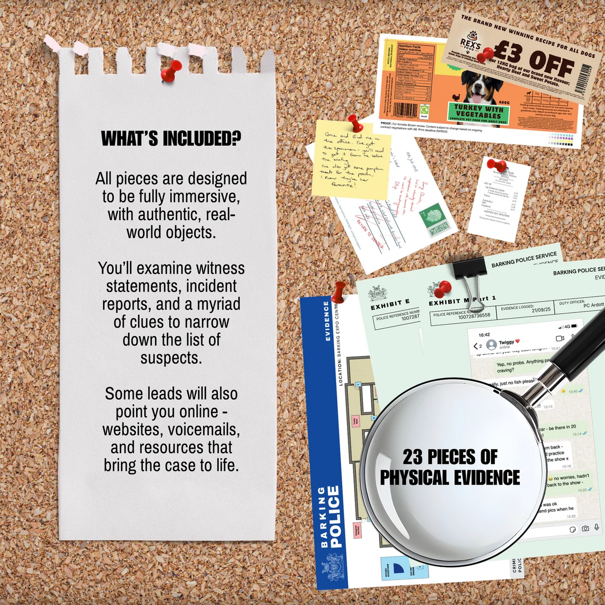 Who Let The Dogs Out? cold case clues with witness evidence, documents and investigation pieces