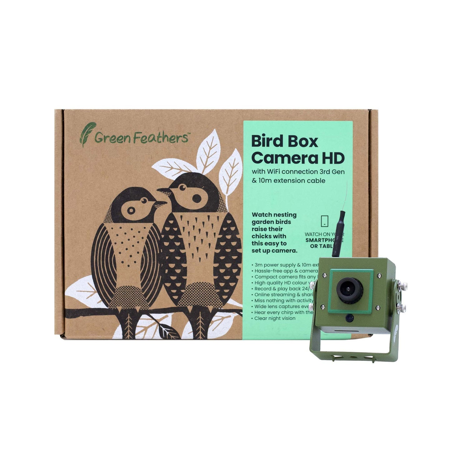 Green Feathers WiFi Hedgehog Box HD Camera Pack