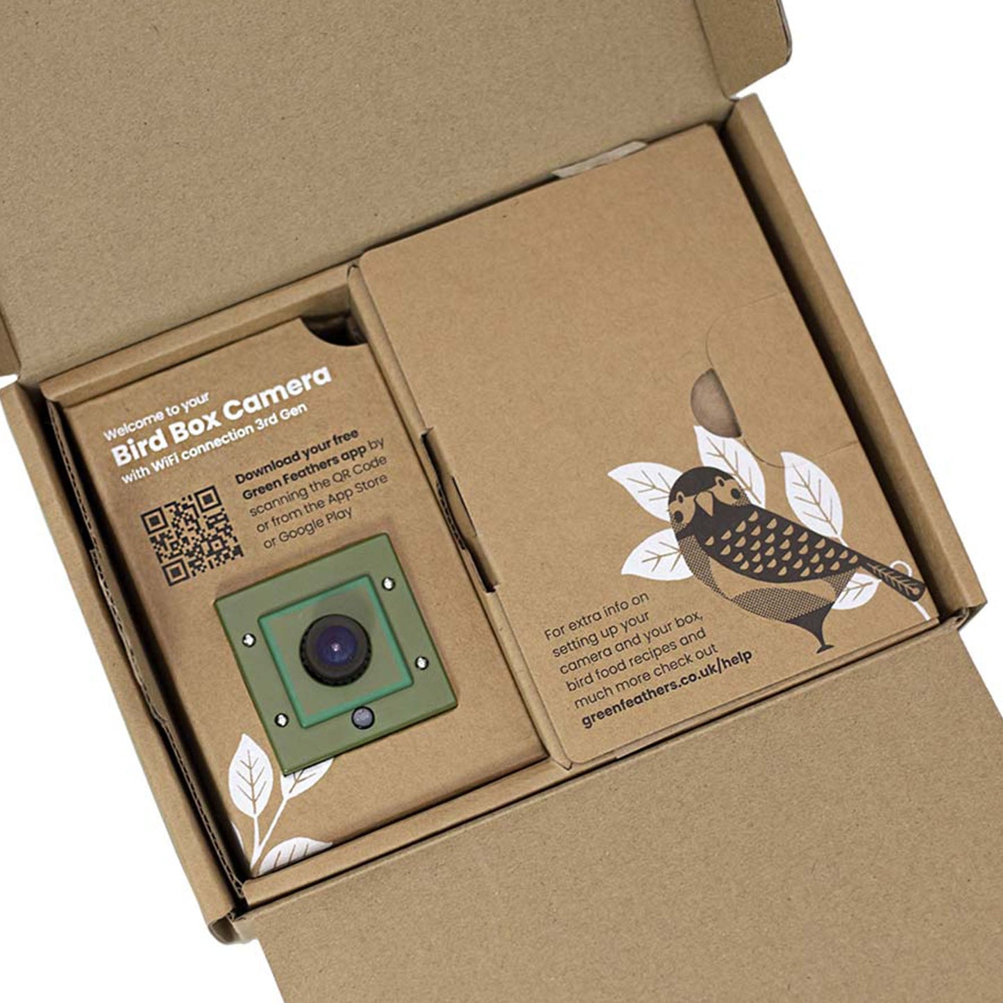 Green Feathers WiFi Bird Box HD Camera Starter Pack