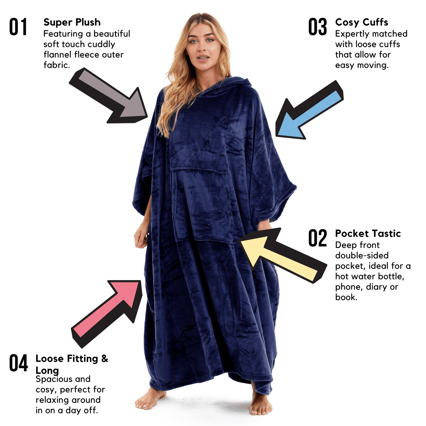 Women's Oversized Hooded Poncho Blanket
