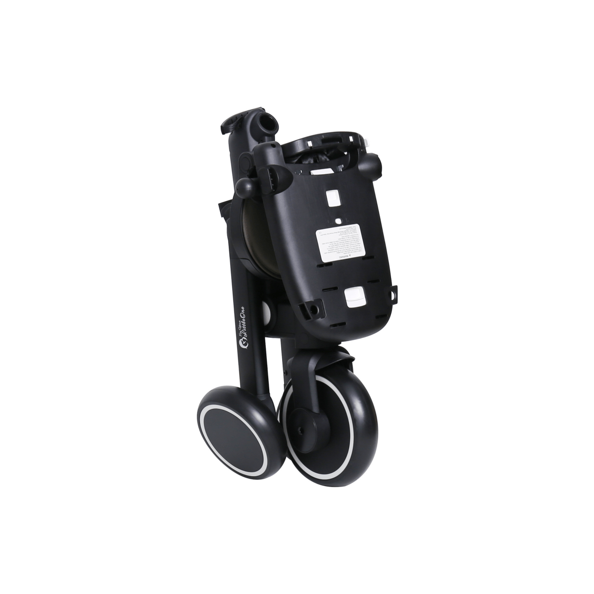 Xplor Ultimate 6 in 1 Foldable Trike in Jet Black shown fully folded into its compact storage position